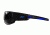 Edge Eyewear Legends The Guardian Sunglasses, Soft-Touch Black &amp; Blue Frame / Smoke Vapor Shield, HL616-LE1