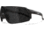 Edge Eyewear Urgent Fury Shooting Glasses, Black Frame, Polarized Smoke Vapor Shield Lenses, Standard, UF16PVS