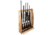 Rush Creek Creations Rustic Wood 6 Gun Storage Rack w/Accessory Compartment, Natural Pine Skip Peel, 37-0037