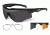 Wiley X Rogue Sunglasses,Matte Black Frame,Smoke Grey,Clear,Light Rust Lenses,RX Insert 2802RX