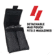 ALLEN 78-7 PISTOL CASE W/MAG POUCH COMPACT BLK