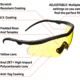 Allen Guardian Shooting Safety Glasses, Black Frame, Yellow Lenses, One Size, 2379