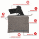 Allen Lockable Handgun Storage Pouch, Full Size Handgun, 7 x 9in, Gray, 3627