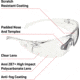 Allen Protector Shooting Safety Glasses, Clear Frame, Clear Lenses, One Size, 2385