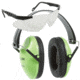Allen Reaction Lo-Profile Shooting Muff and Glasses Combo, Youth, Neon Green/Clear, 2318