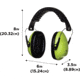 Allen Youth Sound Shield Foldable Safety Earmuffs, 21 dB NRR, ANSI S3.19 &amp; CE EN352-1 Hearing Protection Rated, Black/Chartreuse, One Size, 2327