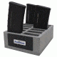 BenchMaster Rifle Rest AR-10 Mag Gun Rack 12 Slot, Black &amp; Gray BMWRARTEN12
