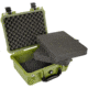 Bushnell Compact 13.37in Waterproof Gear Hard Case w/ Foam, Green, Standard, BN00001-GRN