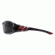 Edge Eyewear Brazeau Velocity 1 Sunglasses, Black &amp; Red Checkered Flag Frame, Polarized Smoke , TXB216-C1