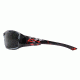 Edge Eyewear Brazeau Velocity 1 Sunglasses, Black &amp; Red Checkered Flag Frame, Smoke Lenses, XB116-C1