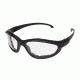 Edge Eyewear Falcon Thin Temple Sunglasses, Soft-Touch Matte Black Frame / Clear Vapor Shield , GSF611-TT