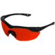 Edge Eyewear Overlord Shooting Glasses, Soft-Touch Matte Black Frame / Red Lens for Green Lasers, One Size, HO61-L4