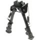 Leapers UTG Tactical OP Bipod, Rubber Feet, 8.3in-12.7in Center Height, Black, TL-BP88