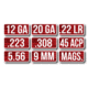 MTM Ammo Caliber Label Display With 54 Units, CLD