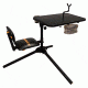 Muddy Xtreme Shooting Bench, includes Interchangeable Accessories - 1x Cup Holder, 1x EZ Access Gear Basket, &amp; 1x Gear Hook. Adjustable, Rubber Molded Grip Gunrest, Black MSB500