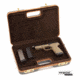 Negrini Luxury Handgun Case, Green/Cognac Leather Trim/Brown Interior, 2023LX-TAC/4841