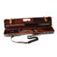 Negrini OU/SXS Deluxe Uplander Ultra-Compact Hunting Shotgun Case, Green/Cognac Leather Trim/Brown Interior, 16405LX/5493