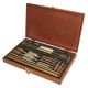 Outers Specialty Universal Gun Cleaning Kit, Wood, 32 Piece, 9 Brushes, 6 Rods 70080