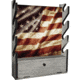 Rush Creek Creations 4 Gun Wall Rack w/Storage, Barn Wood/Americana Flag, 38-4047