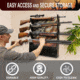 Rush Creek Creations 4 Gun Wall Rack w/Storage, Black, 38-8084