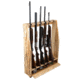 Rush Creek Creations Rustic Wood 6 Gun Storage Rack w/Accessory Compartment, Natural Pine Skip Peel, 37-0037