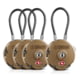 Savior Equipment 3 Digit Cable Lock, 4 Pack, Dark FDE, Small, LK-ROUND-TN-FOURPK