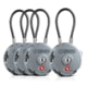 Savior Equipment 3 Digit Cable Lock, 4 Pack, Grey, Small, LK-ROUND-GS-FOURPK