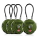 Savior Equipment 3 Digit Cable Lock, 4 Pack, OD Green, Small, LK-ROUND-OG-FOURPK