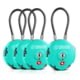 Savior Equipment 3 Digit Cable Lock, 4 Pack, Savior Teal, Small, LK-ROUND-TE-FOURPK