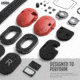 Savior Equipment Apollo Electronic Sound Suppressor, Red, Collapsed: 5.5 x 5.5 x 4, EM-APOLLO-RD