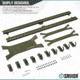 Savior Equipment Horizontal Wall Rack w/10 Hooks, Green, 43.5in H x 22.3in W x 0.75in D, RK-ARC5FG-WM-OG