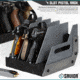 Savior Equipment 4 Slot Pistol Rack, Grey, 7in H x 8.5in L x 9.5in D, RK-HAND-XFOUR-GS