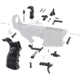 Tiger Rock AR-15 Lower Parts Kit w/ Upgraded Grip, Extended Trigger Guard &amp; Single Safety Selector, Black, LPK-18