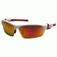 Venture Gear Tensaw Shooting Glasses, White/Red Frame, Sky Red Mirror Anti-Fog Lens, VGSWR355T