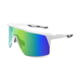 War Bird Ghost Wolf Glasses, White Frames/ Smoke Lens/Green Shield, EYGWWHSMGRR