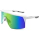 WarBird Ghost Wolf Glasses, White Frames/ Smoke Lens/Green Shield, EYGWWHSMGRR