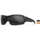 Wiley X Changeable Series Breach XL 2.5 Sunglasses, Matte Black Frame Gunmetal Logo, Grey Clear Rust Lens, CHBRC08XL