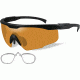Wiley X PT-1 Sunglasses - Matte Black Frame w/ 3 Lens Package (Smoke Grey, Clear, Light Rust) w/ RX Insert PT-1SCLRX