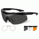 Wiley X Talon Sunglasses,Matte Black Frame,Smoke Grey,Clear,Light Rust Lenses,RX Insert CHTLN2RX