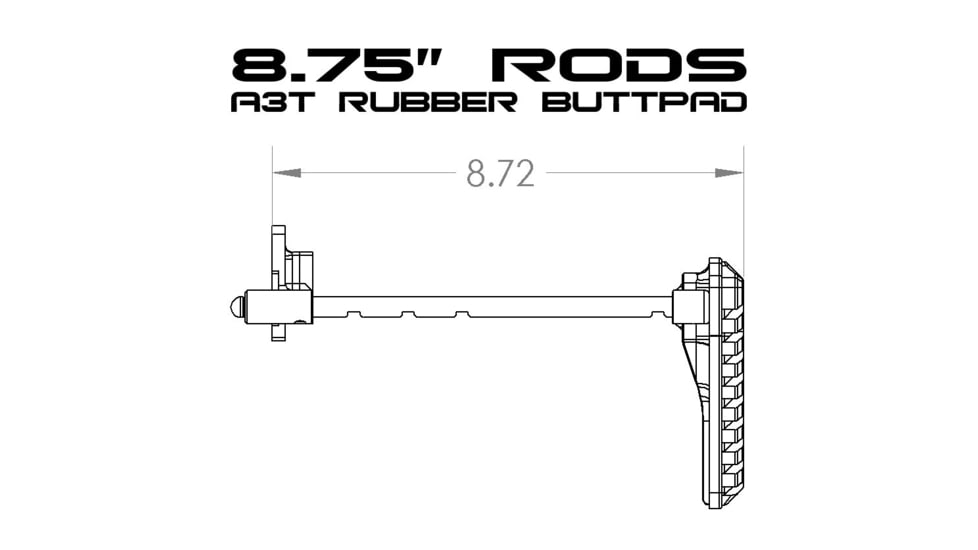 A3 Industries 2-Bolt Mount Modular Telescoping Stock w/No Buttpad, Black, 7.00in, MTS-2B-7.00-BP1