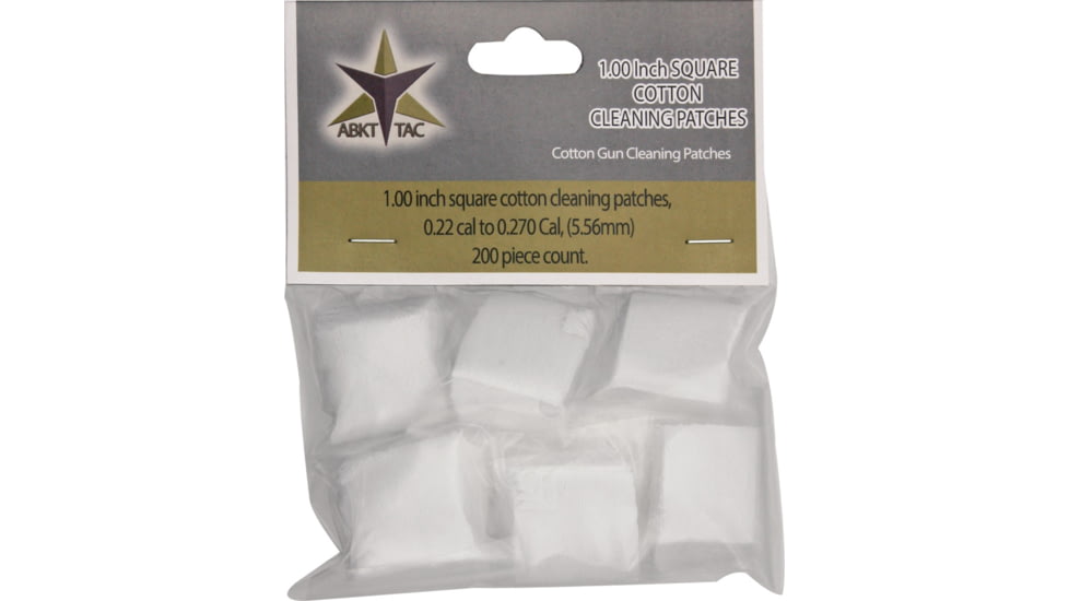 ABKT Tac Square Cleaning Patches 1in 0.22cal to 0.270cal,5.56 mm 200 pc AB0051