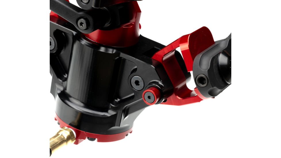 ACCU-TAC Hyb-500 Hydro Bipod, Picatinny, Cants, Remote Vert Adjust, Black/Red, Large, HYB-0500