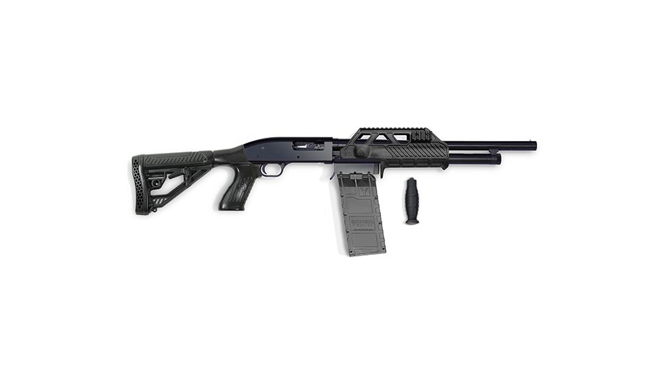 Adaptive Tactical Adjustable Stock w/ 10 Rnd Box Sidewinder Venom Magazine-fed Shotgun System- Maverick 88 12 Gauge, Black, 12ga 10rd Box, AT-00301
