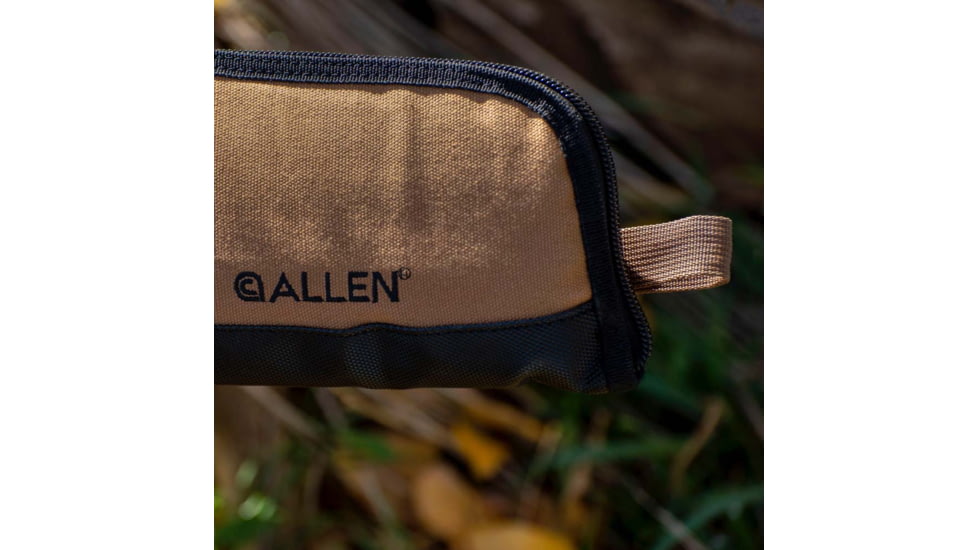 Allen Ranch Canvas Shotgun Case w/Lockable Zipper and D-ring, 52in Long, Foam Padding/Plush Quilted Interior, Tan, 1102-52