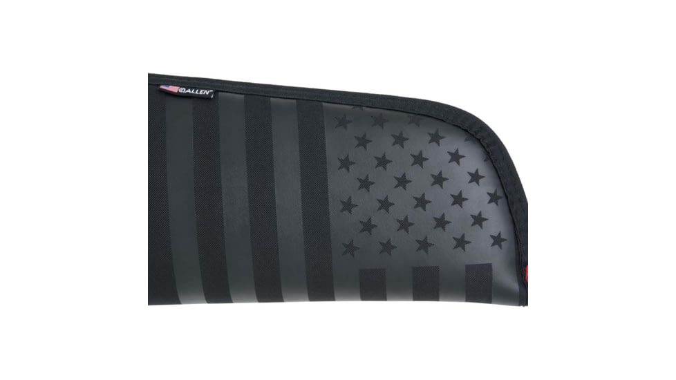 Allen Deckers Rugged Endura Rifle Case, 48in Long, Lockable and Nose Loop, Foam Padding, Black with Flag, 127-48