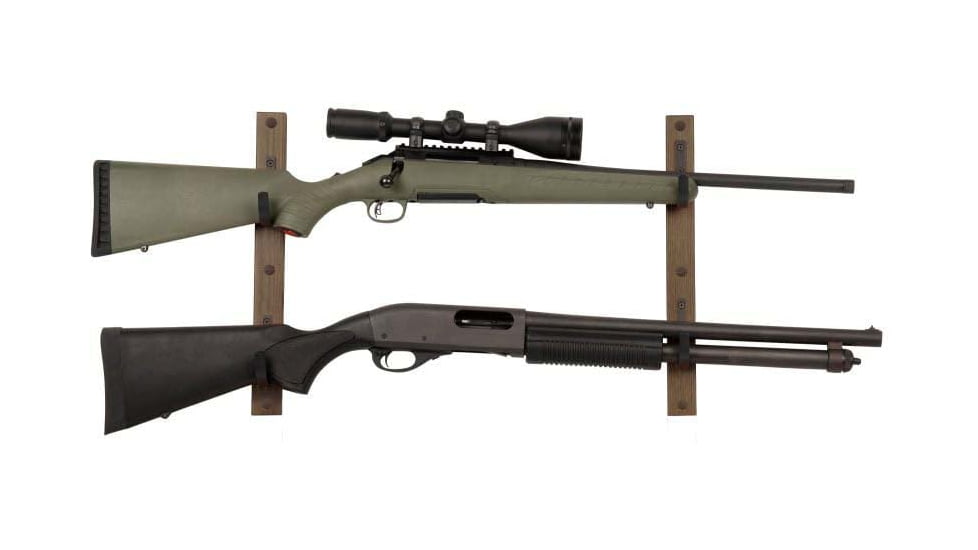 Allen 2-Firearms Gun Collector Hardwood Gun Rack, 2 Rifle/Shotgun, Brown/Black, Wood/Steel, 5659