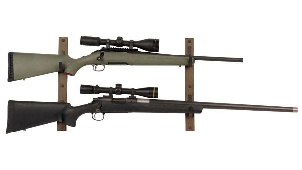 Allen 2-Firearms Gun Collector Hardwood Gun Rack, 2 Rifle/Shotgun, Brown/Black, Wood/Steel, 5659