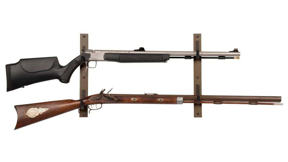 Allen 2-Firearms Gun Collector Hardwood Gun Rack, 2 Rifle/Shotgun, Brown/Black, Wood/Steel, 5659