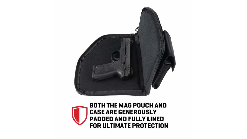 ALLEN 78-9 PISTOL CASE W/MAG POUCH FULLSIZE BLK
