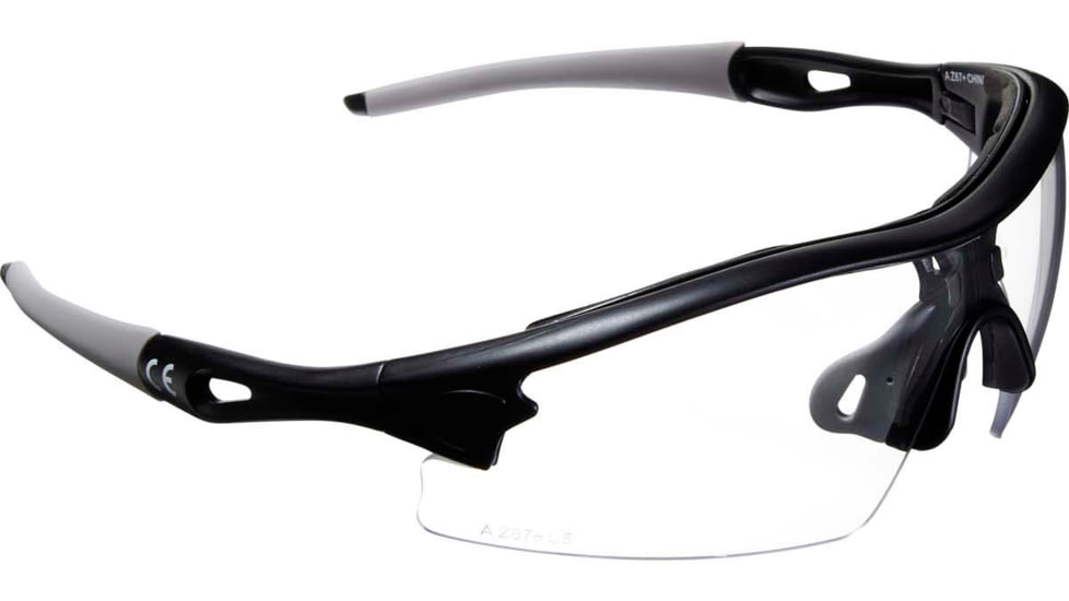 Allen Aspect Shooting Safety Glasses, Black/Gray Frame, Clear Lenses, One Size, 2380